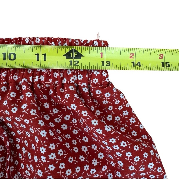 SHEIN Red Floral Skirt Tired Mini Lightweight Fairy Size M - Picture 4 of 7